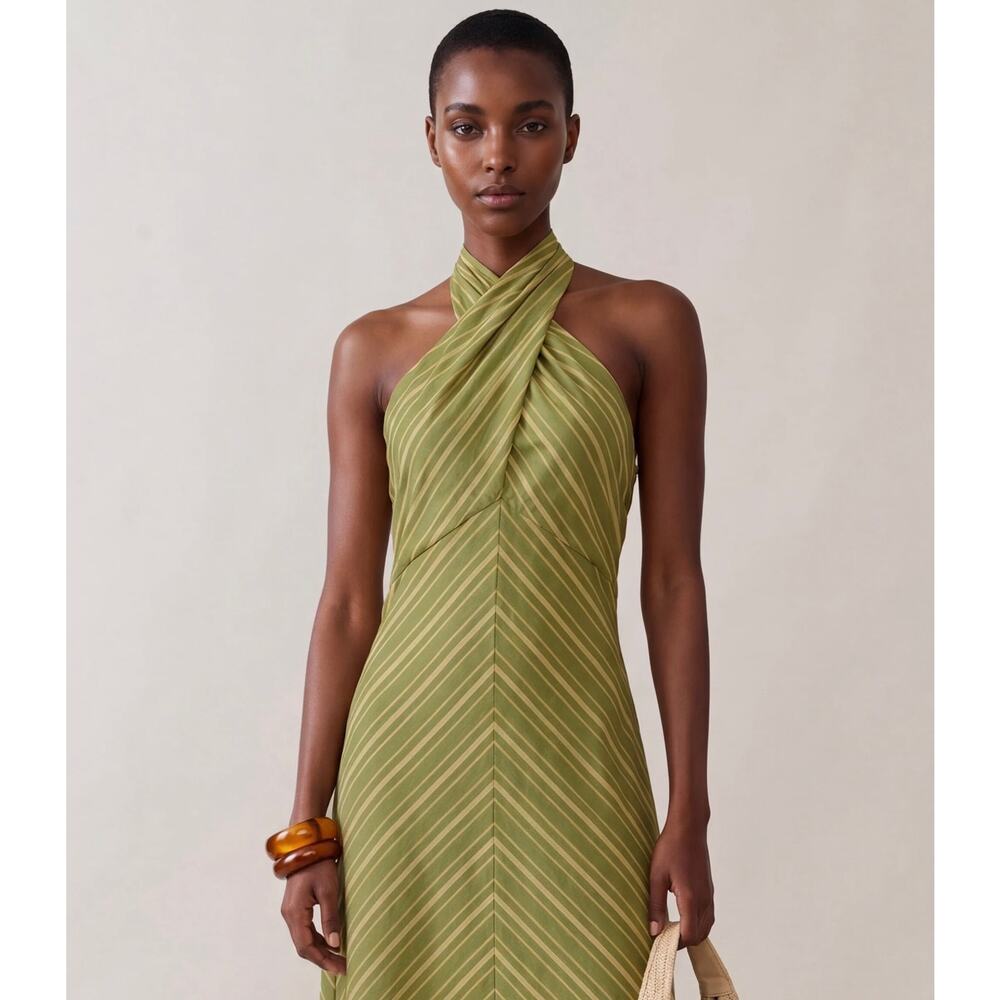 New O.P.T Noelle cotton green maxi dress $197 sz XL - Picture 3 of 6